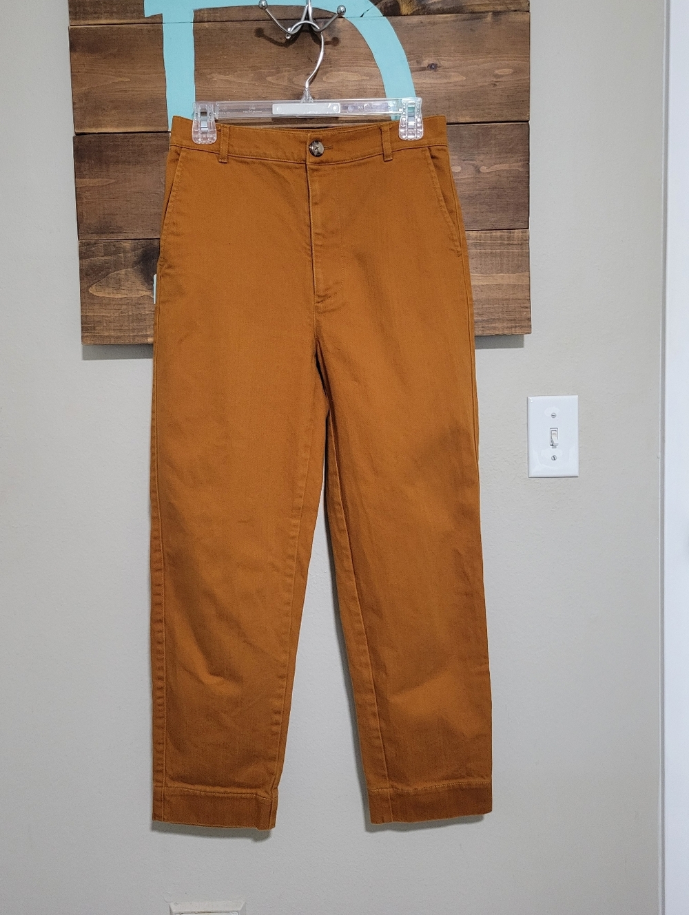 Madewell Golden Pecan Wide Leg Tapered Avant Garde Casual Pants Size 26
